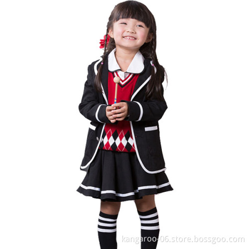 Cotton Plaid Kindergarten School Kids Uniform Design